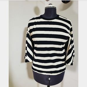 Who What Wear Striped Flyaway Top